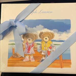 Ralph Lauren Teddy Bear Box with clothes blanket and toy for kids
